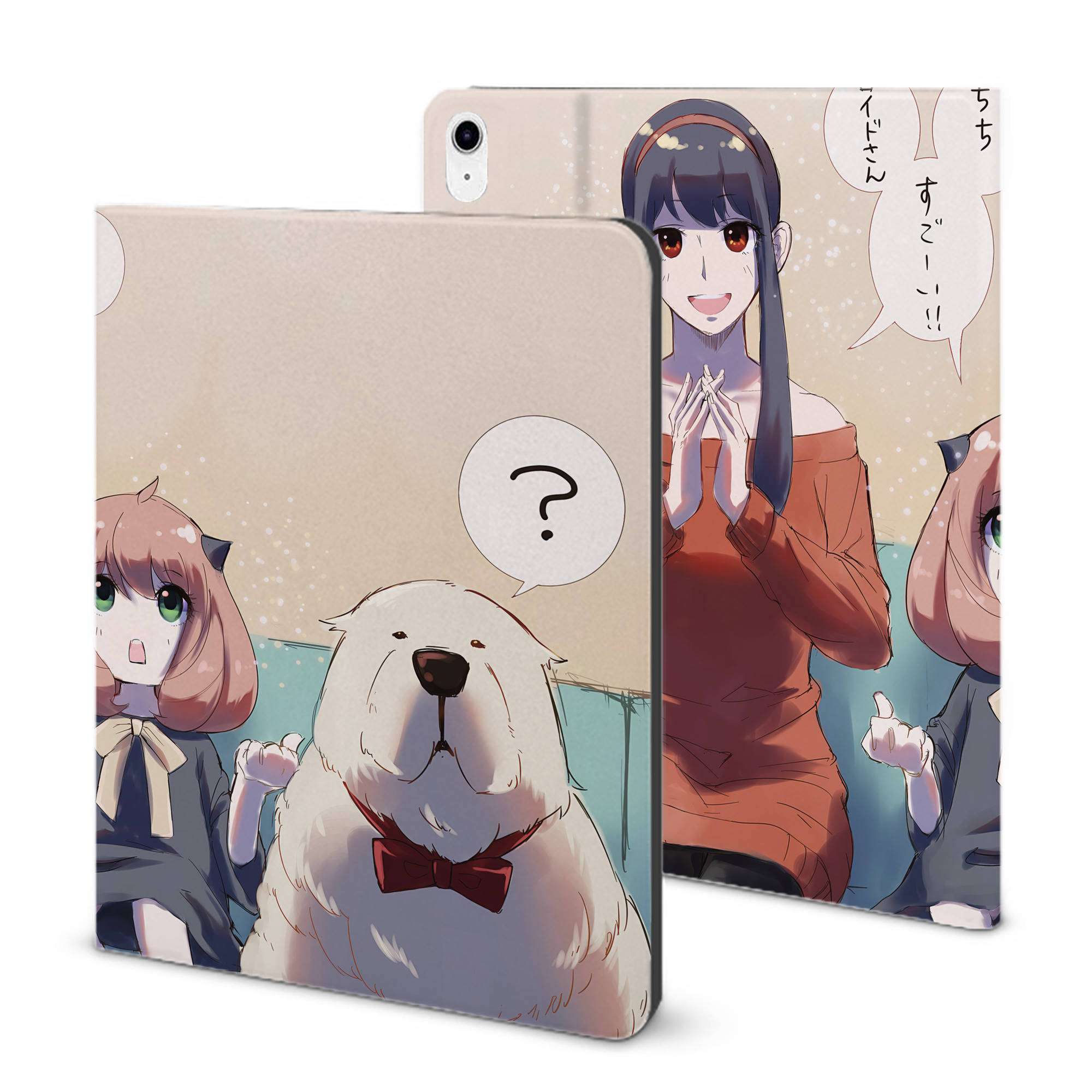 （画像用） SPY×FAMILY间谍家家酒 IPad ケース ブック型 PUレザー TPU 耐衝撃 軽量 薄型 ペン収納なし 全面保護 IPad 各モデル対応